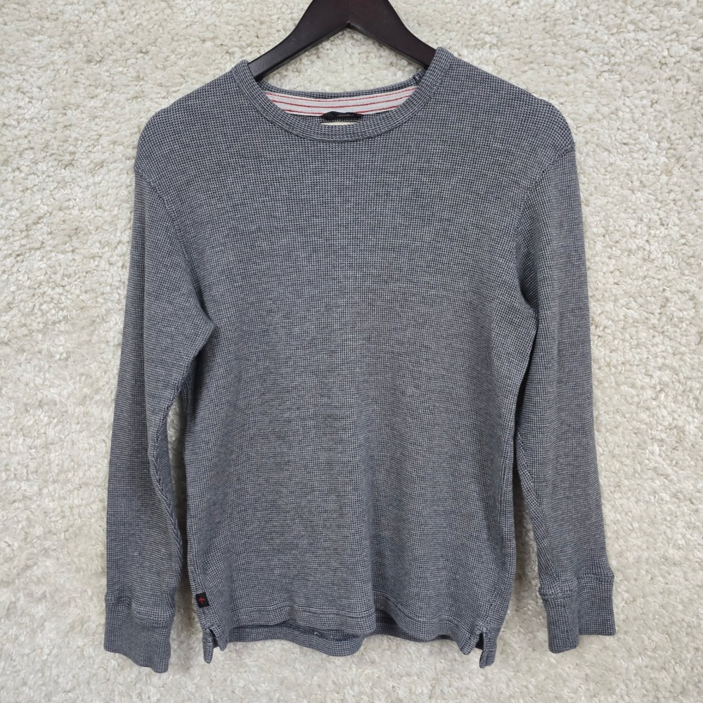 Relwen Thermal Waffle Knit Shirt Mens Small Grey Long Sleeve Crew Neck Rugged